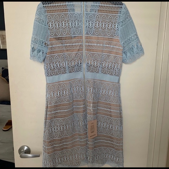 Self-Portrait Spiral Lace Mini Blue Dress US 8 - Picture 7 of 8